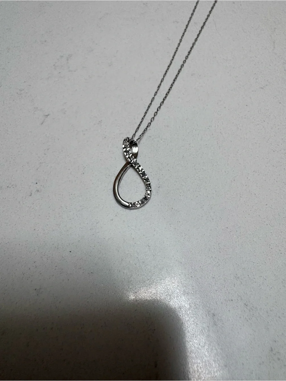 Charles Winston Made in Italy 925 Diamond Infinity Necklace NWT